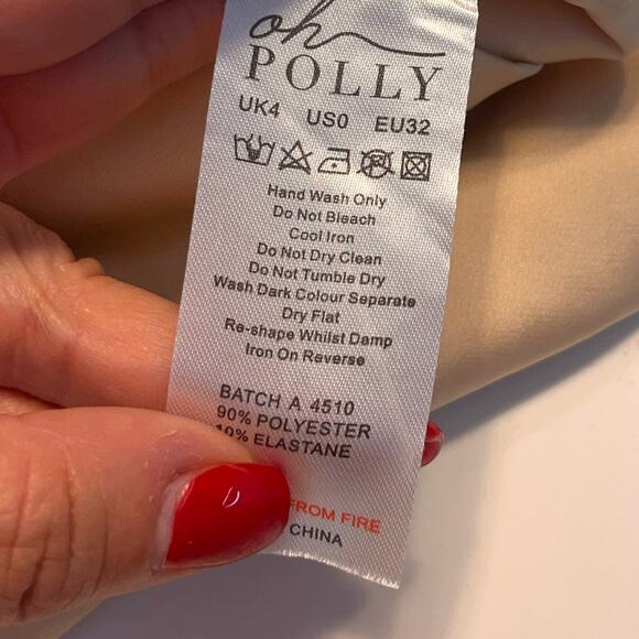 Oh Polly Champagne Underwire Corset Dress with Rhinestone Trim size 0 - Picture 7 of 9